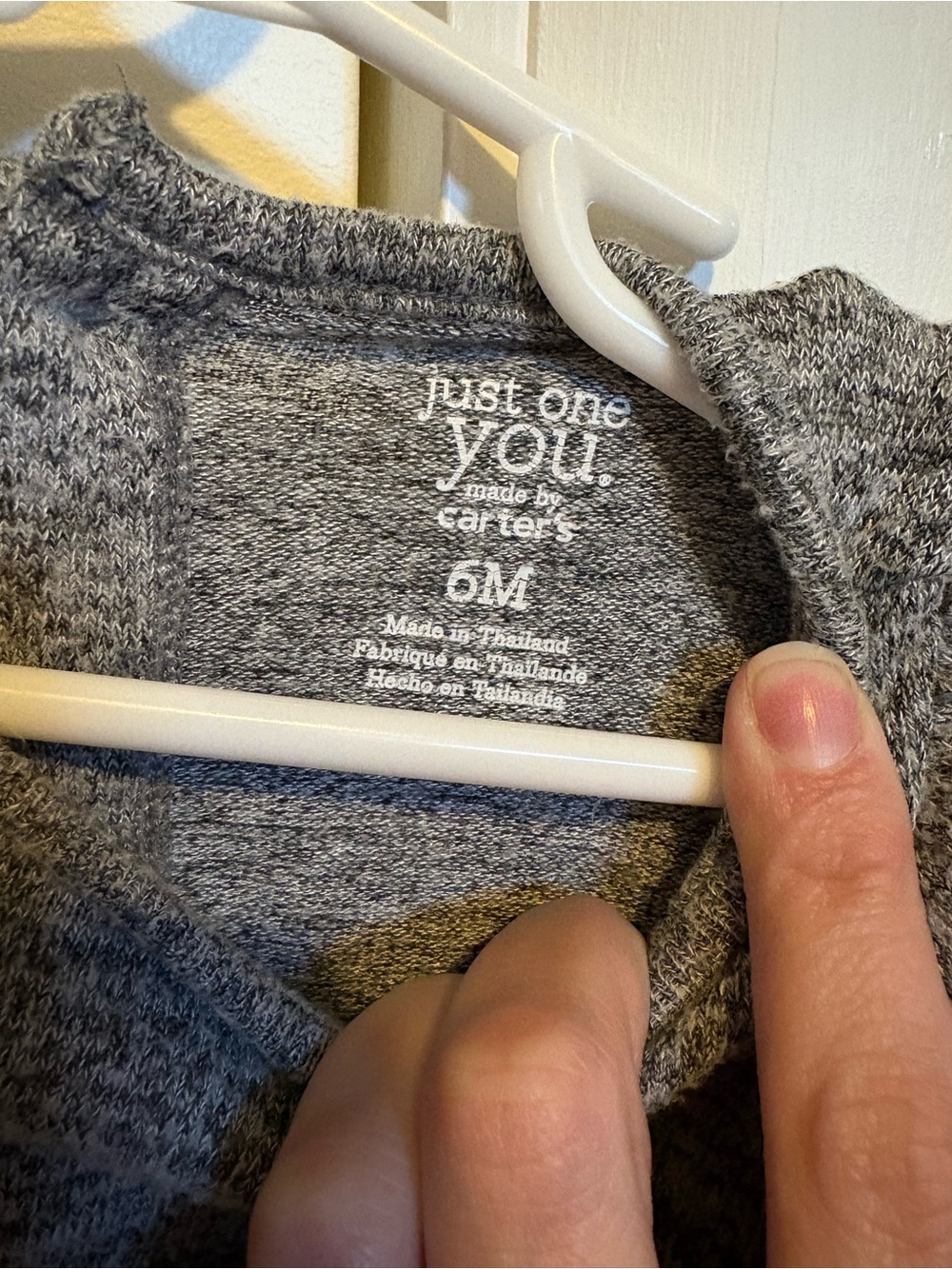 Carter's Gray Knit Ruffle One-Piece Romper - Picture 3 of 4